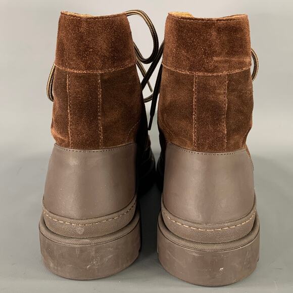 BRUNELLO CUCINELLI Size 10.5 Brown Beige Suede Lace Up Boots main image 6
